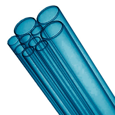 Трубка стеклянная синяя, диаметр 28 мм, толщина стенки 4 мм, длина 1500 мм