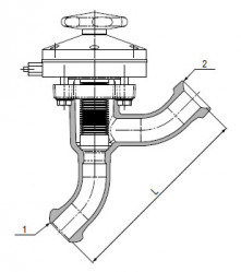 Запирающий клапан прямой, DN 25 KZA/KZB, с пневматическим управлением