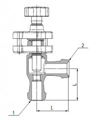 Запирающий клапан угловой, DN 15 KZB/KZA, с ручным управлением