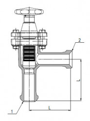 Запирающий клапан угловой, DN 25 RK/RK, с ручным управлением