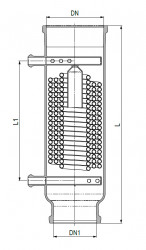 Охладитель DN PZ 200, длина 700 мм, 2 отвода DN 25 KZA