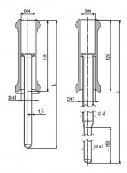 Защитная гильза для термометра, L 1000 мм, вариант 2
