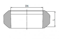 Промежуточный адаптер со шлифами, DN KZA/KZA 80, длина 50 мм