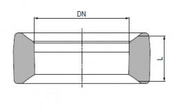 Промежуточный адаптер со шлифами, DN KZB/KZB 50, длина 50 мм