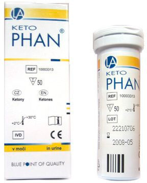 Кетофан, тест-полоски для определения кетонов в моче, тубус 50 шт