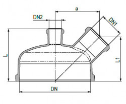 Крышка с плоским соединением PZ и двумя боковыми отводами для теплообменника