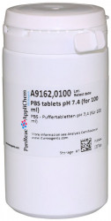 Буфер фосфатно-солевой PBS таблетки pH 7,4 (для 1 л), AppliChem, 100 таблеток A9201