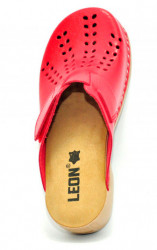 Сабо медицинские женские Leon (красные) низкий каблук, размер 41