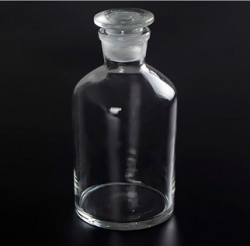 Склянка для реактивов, 250 мл, из светлого стекла, с узкой горловиной и притертой пробкой
