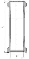 Прямая трубка со шлифами, DN KZA/KZB 200, длина 700 мм