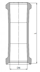 Прямая трубка со шлифами, DN KZA/KZB 15, длина 150 мм