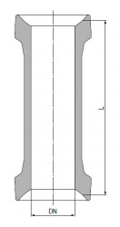 Прямая трубка со шлифами, DN KZB/KZB 15, длина 150 мм