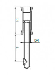 Питающая трубка с коническими шлифами RK/RK, L 150 мм