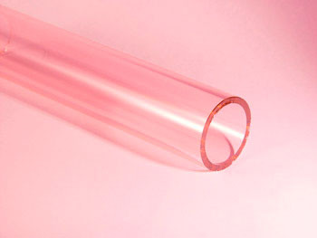 Трубка стеклянная розовая, диаметр 12 мм, толщина стенки 2 мм, длина 1500 мм