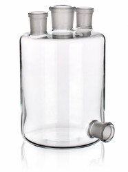 Бутыль Вульфа с 3 горловинами, 10000 мл, с нижним выходом (Склянка-аспиратор)