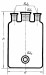 Бутыль Вульфа с 3 горловинами, 1000 мл, с нижним выходом (Склянка-аспиратор)