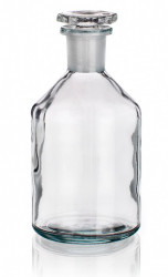 Склянка для реактивов на 1000 мл, из светлого стекла с узкой горловиной и притертой пробкой