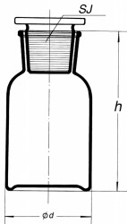 Склянка светлая (флакон), 10000 мл, с пробкой (шир. горловина)