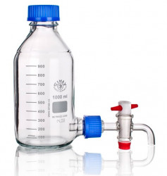 Бутылка для реактивов с выходом GL 32 и краном (PTFE) на 1000 мл, Simax