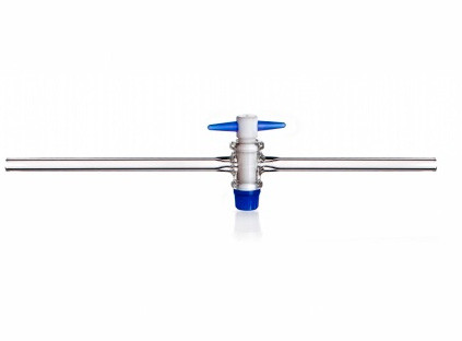 Кран одноходовой, 2 мм, тефлоновый вентиль, отводы длиной 8х1,5 мм 