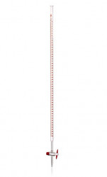 Бюретка с прямым тефлоновым краном, 10 мл, дел. 0,1 мл, с полосой Шелбаха, AS класс