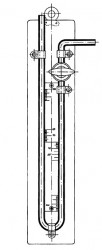 Манометр со шкалой и краном, 150-0-150 мл